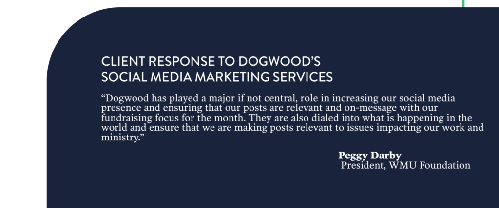 client response to Dogwood social media marketing services